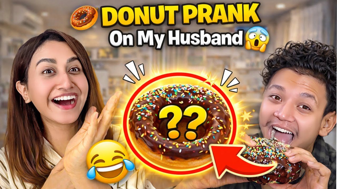 FAKE DONUT PRANK ON MY HUSBAND 🤣 #alizehjamali 