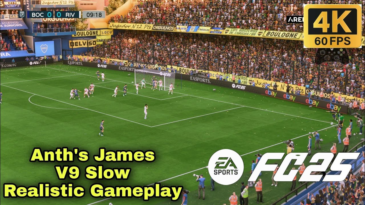 FC 25 REALISTIC GAMEPLAY | 4K | BOCA VS RIVER PLATE | EL CLASICO | ANTH JAMES MOD V9 SLOW
