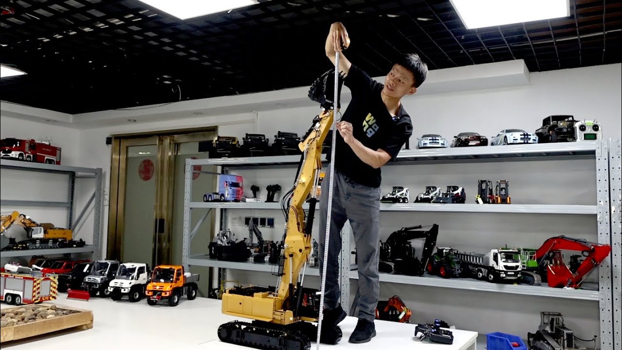 Unbox customized prototype 1/14 all metal 385c demolition hydraulic excavator