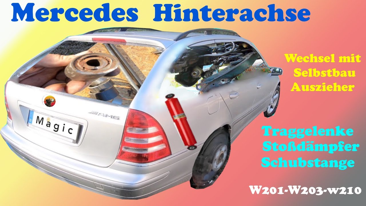 Mercedes W203 W210 Reparatur Hinterachse Traggelenk Stoßdämpfer Schubstange