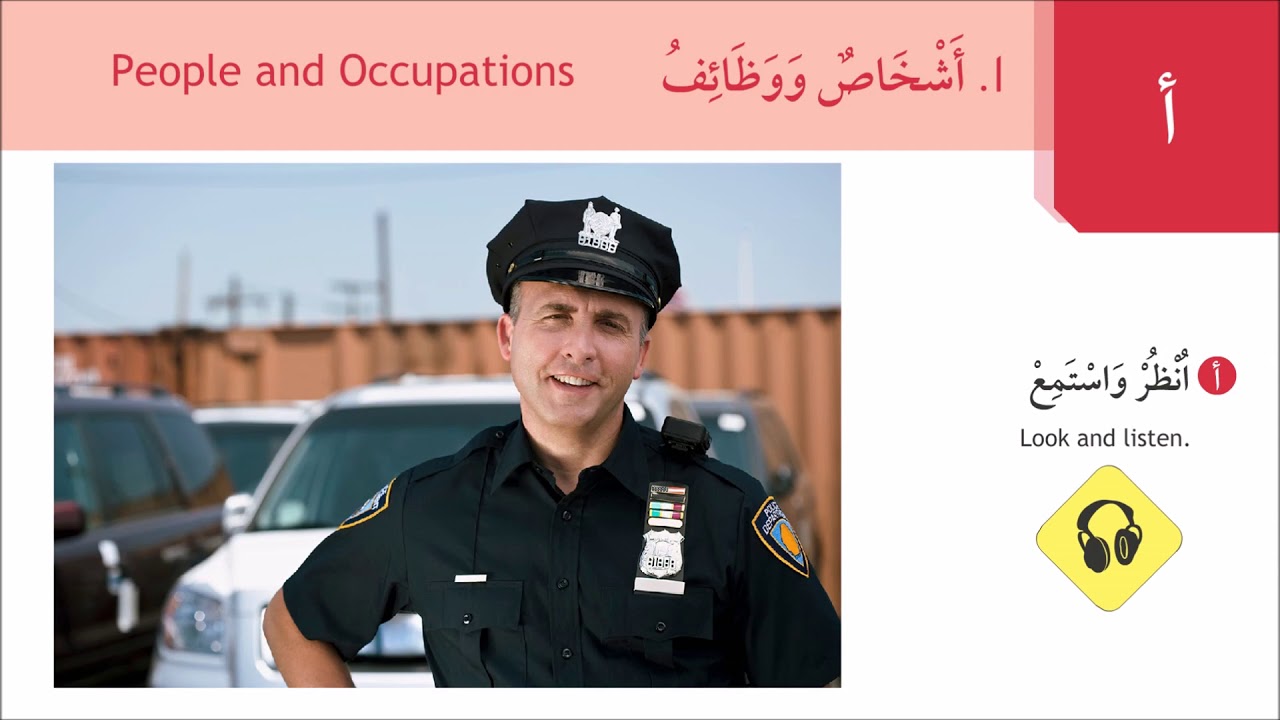 #سلسلة_التكلم: نموذج من الكتاب التمهيدي/التهيئة اللغوية/أشخاص ووظائف.