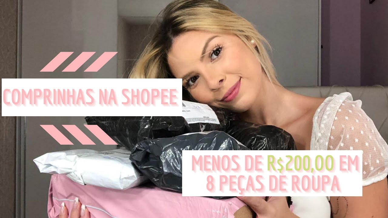 COMPREI ROUPAS NA SHOPEE - conjunto de academia, short…menos de r$200,00 em 8 peças de roupas