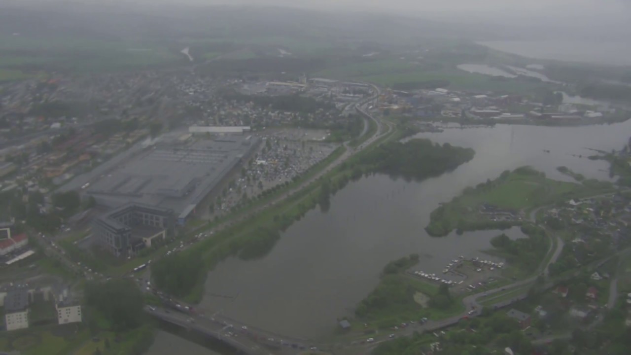 Lørenskog, Strømmen, Nitelva, Lillestrøm, Kjeller flyplass, Jessheim - Flying Over Norway