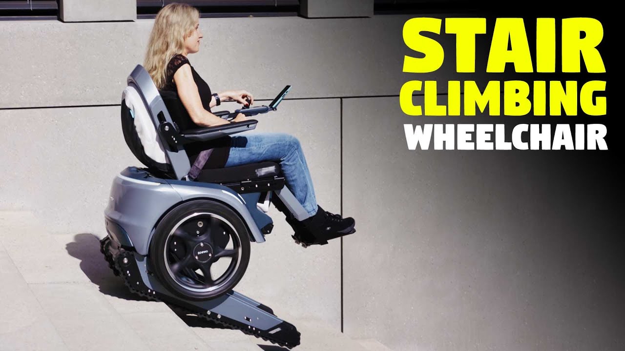 Stair-climbing wheelchair that carries disabled and elderly people on the stairs