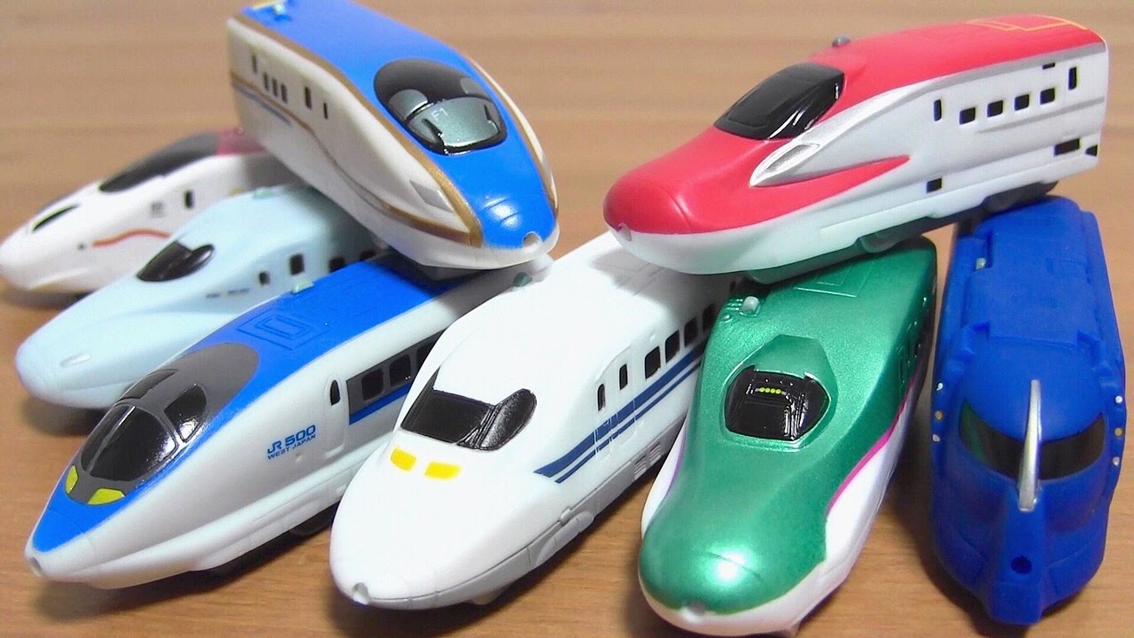 プラレール 人気の車両 おふろで水あそびっこ E7系新幹線かがやき E5系新幹線はやぶさ こまち N700系 南海ラピート 食玩 全８種 開封レビュー/ Kabaya plarail toy
