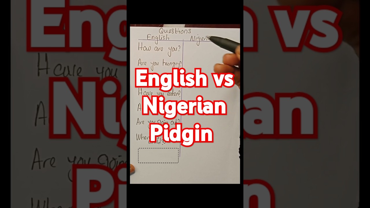 Questions in English vs Nigerian pidgin. #english #nigerianpidgin #britishenglish #diction #teacher
