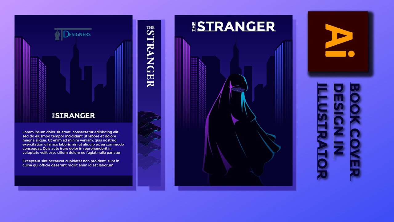 Book cover design in illustrator cc || How to design cover of a book