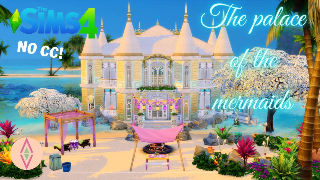 THE PALACE OF THE MERMAIDS 🌊(NO CC) - THE SIMS 4 STOP MOTION & SLOW MOTION - THINK LIKE A SIM