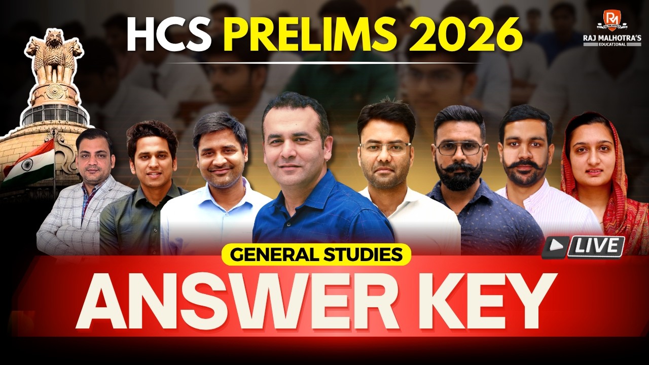 HCS Prelims 2026 | General Studies - Answer Key | Raj Malhotra's IAS
