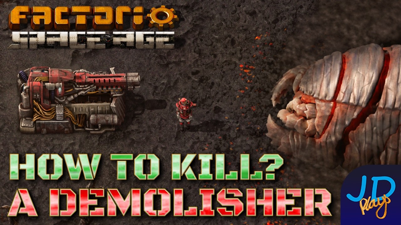 How to Kill a Demolisher? ⚙️ Factorio Space Age 🏭 Tutorial. Walkthrough