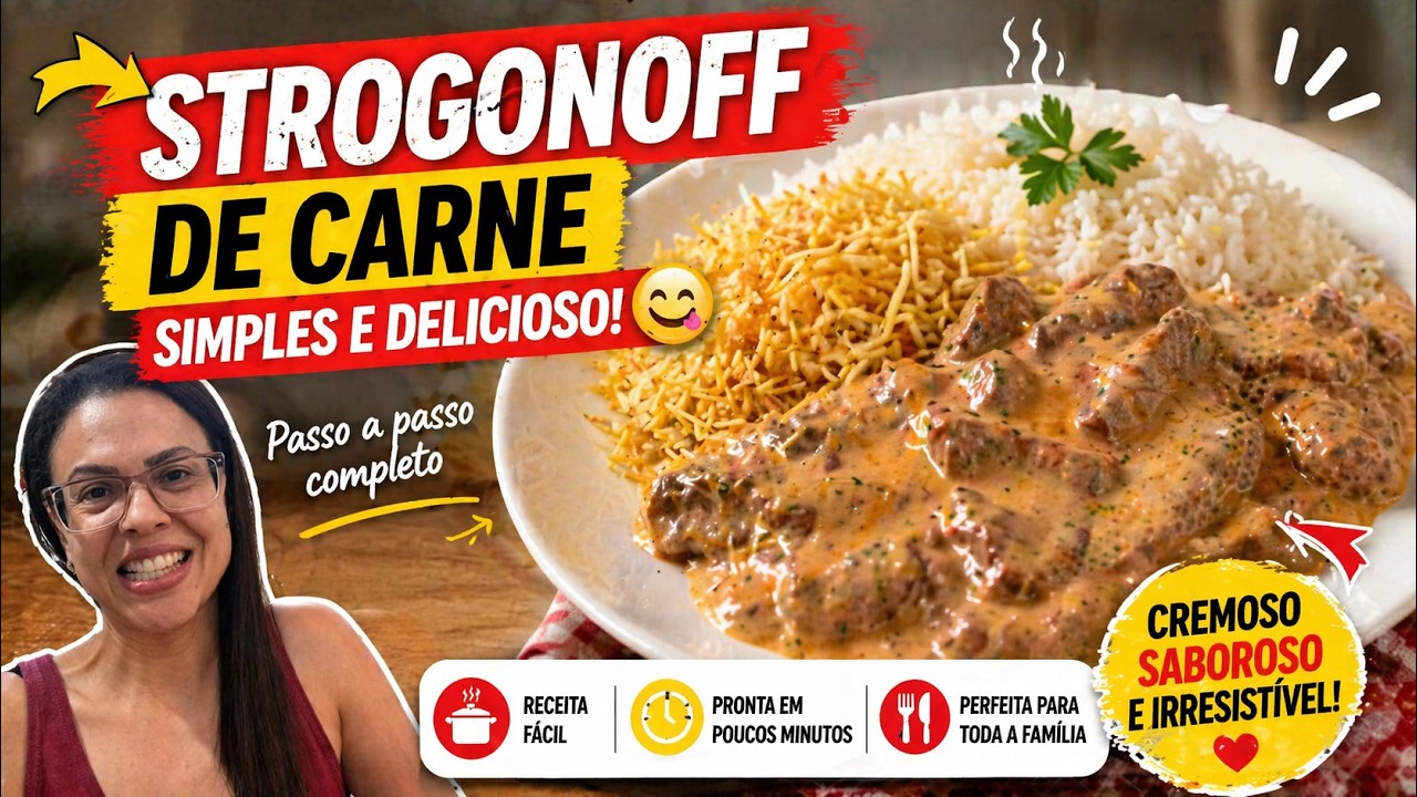 👉 STROGONOFF DE CARNE SIMPLES E DELICIOSO 😋  Passo a passo completo