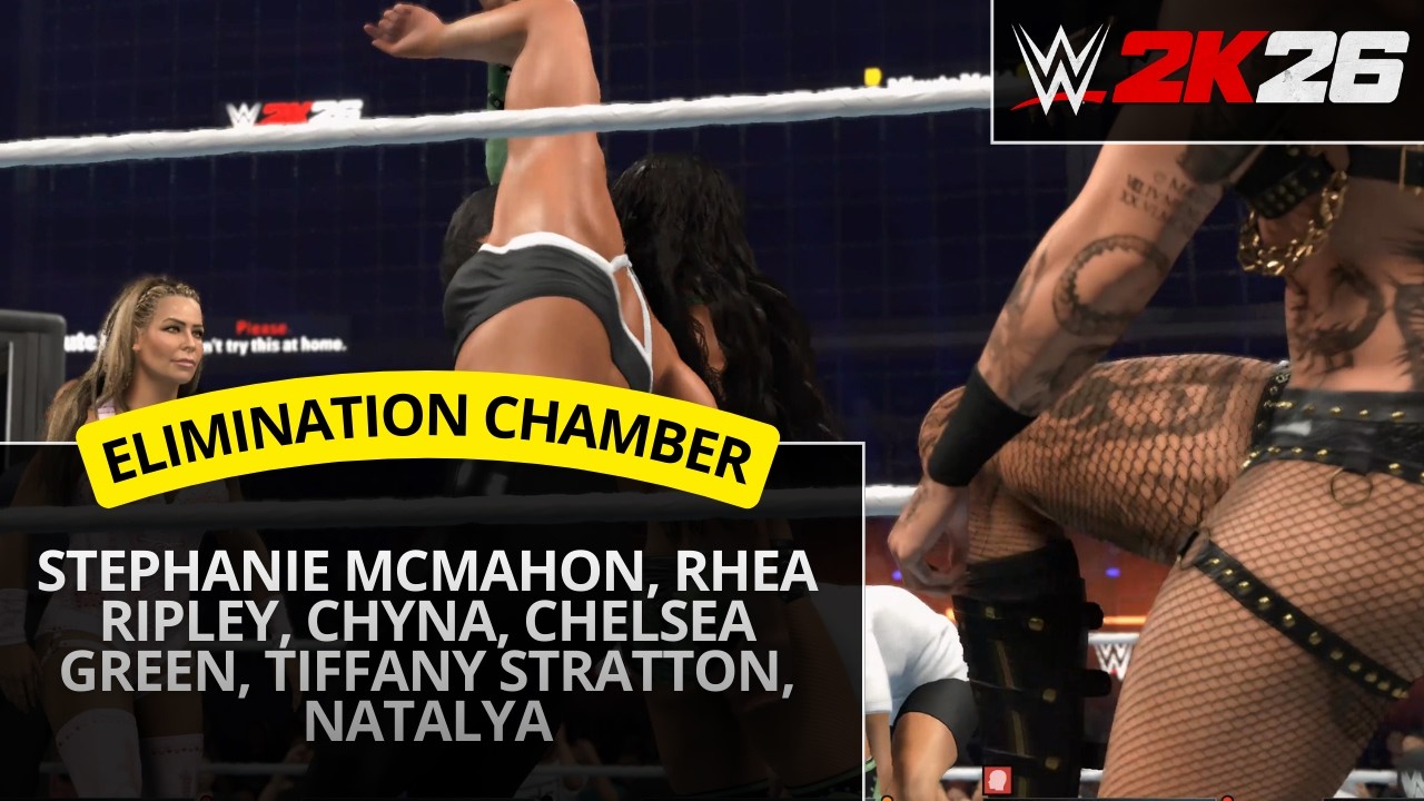 WWE 2K26 – Rhea Ripley vs Tiffany Stratton vs Natalya vs Chyna vs McMahon (Elimination Chamber)