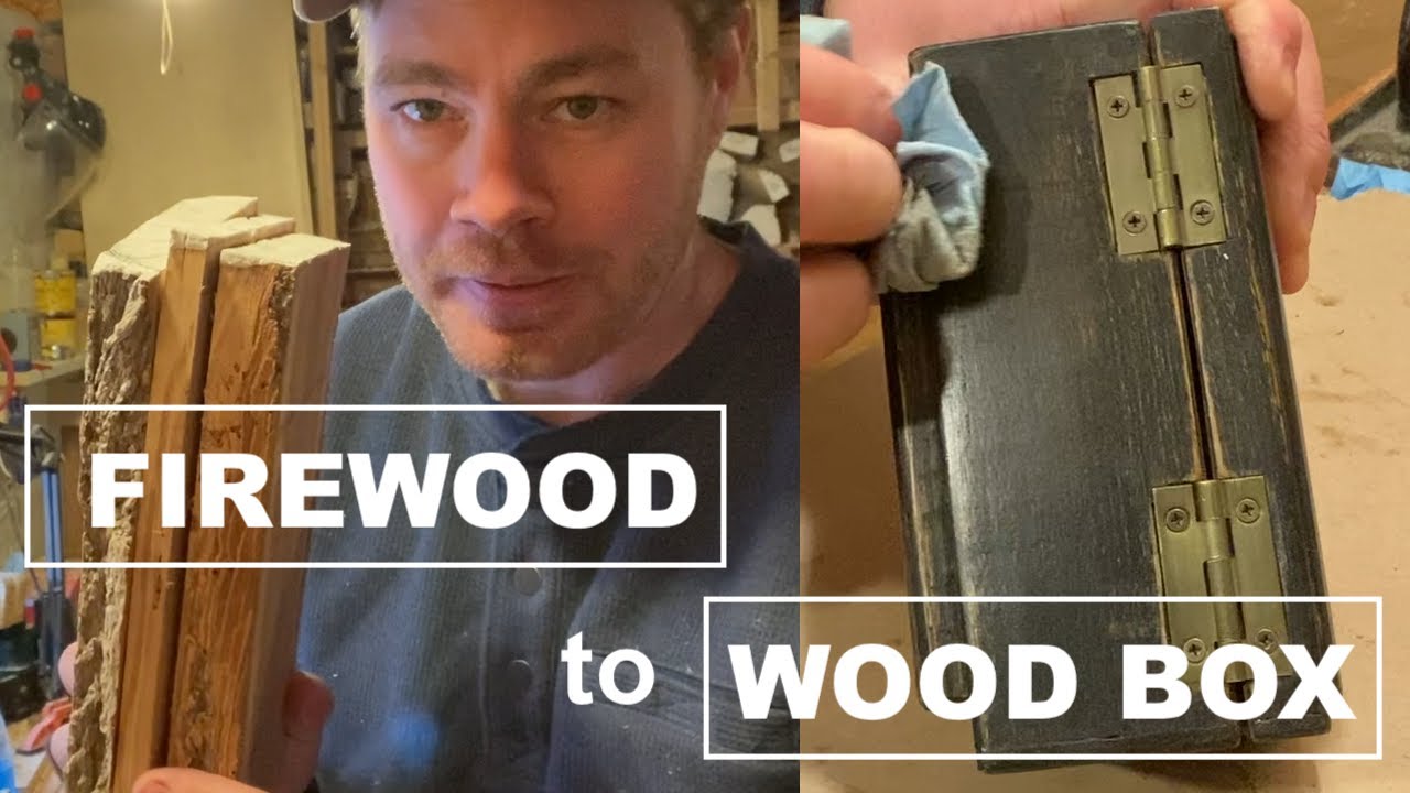 Hand-tool box from scavenged firewood