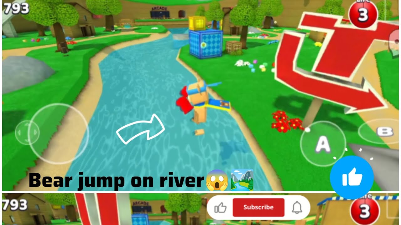  BEAR Jump on river 😱🏞️ HELP PLEASE🔴#viral #video #river #help #trending #fypシ #superbearadventure