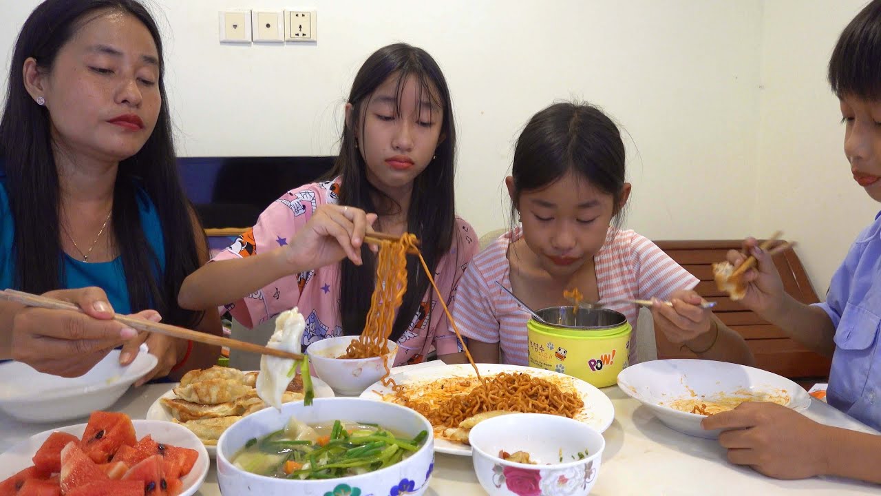 Spicy Noodle, Fried Dumpling And Dumpling Soup - Lunch Ideas For Family