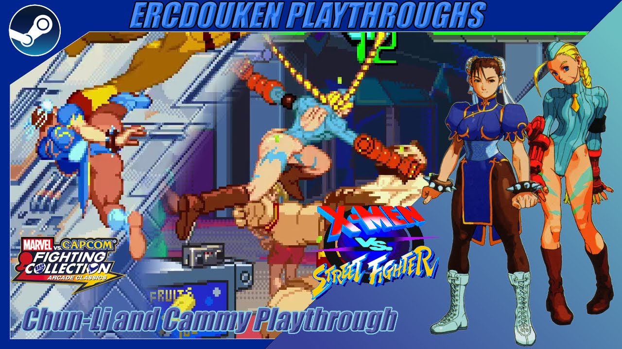 X-Men vs. Street Fighter - MvC Fighting Collection (PC/Steam) - Chun-Li and Cammy Playthrough
