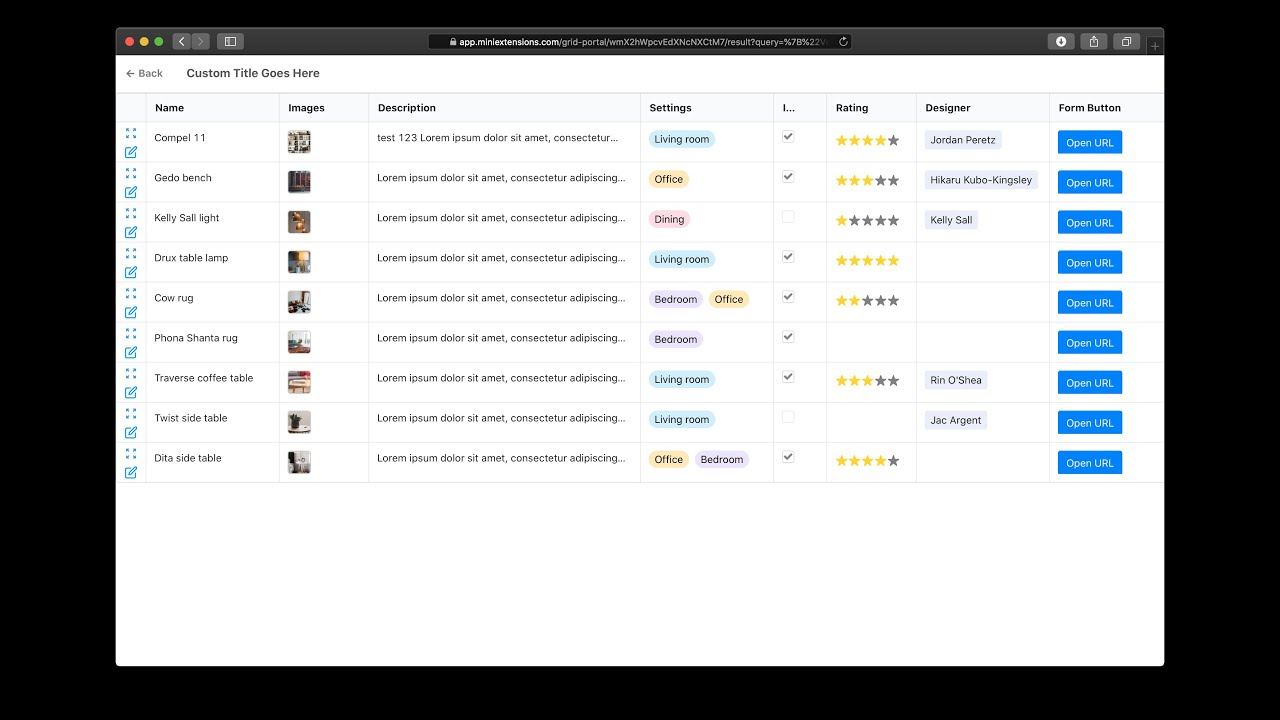 miniExtensions Client Portal for Airtable (Grid)