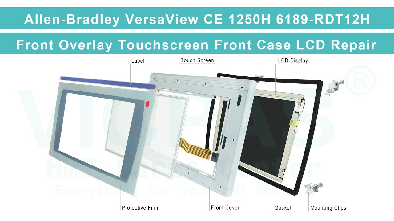 6189-RDT12H Allen-Bradley MMI Touch Screen Panel Front Overlay LCD Display Panel Outer Covering