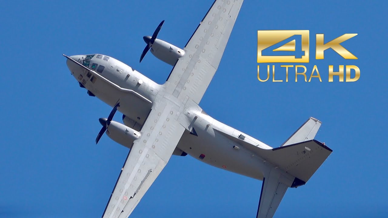 (4K) Alenia C-27J Spartan Italian Air Force flying Display RAF Fairford RIAT 2022 Airshow  MM62219