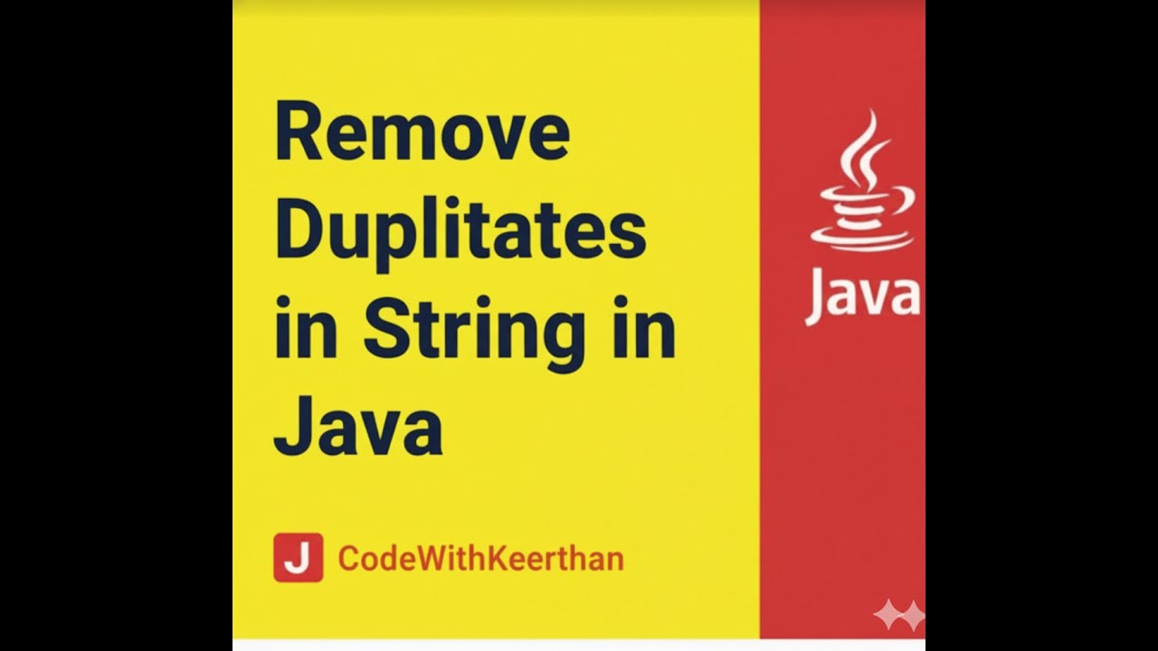 How to remove the duplicates From String in java | CodeWithKeerthan