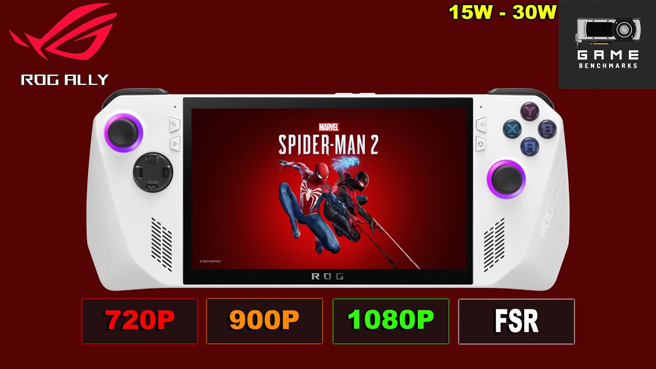 ROG ALLY | Spider Man 2 Performance Review / Benchmark 1080P, 900P, 720P, FSR