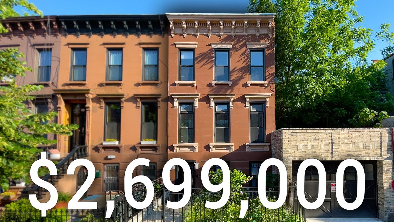 Tour Inside a Bed Stuy Townhouse w/ a Private Garage, Rooftop, 2 Terraces, & a Finished Basement