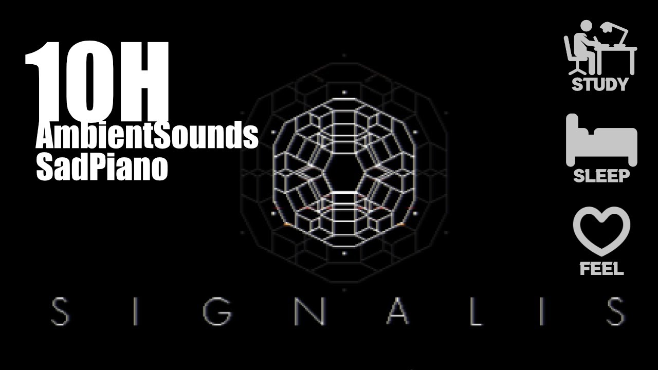 📺10H SIGNALIS 📺 -  Sad Piano WhiteNoise - Large version  - ASMR - Music to sleep