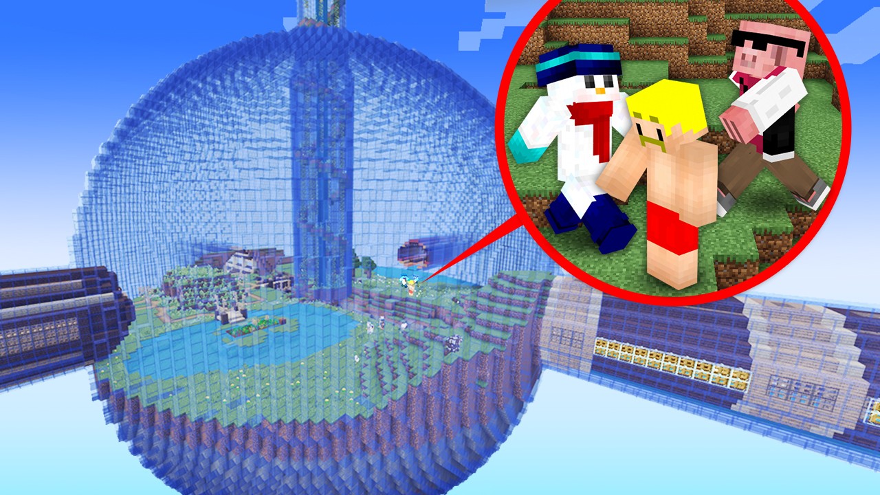 【マイクラ】巨大なドームに閉じ込められた世界でエンドラ討伐！