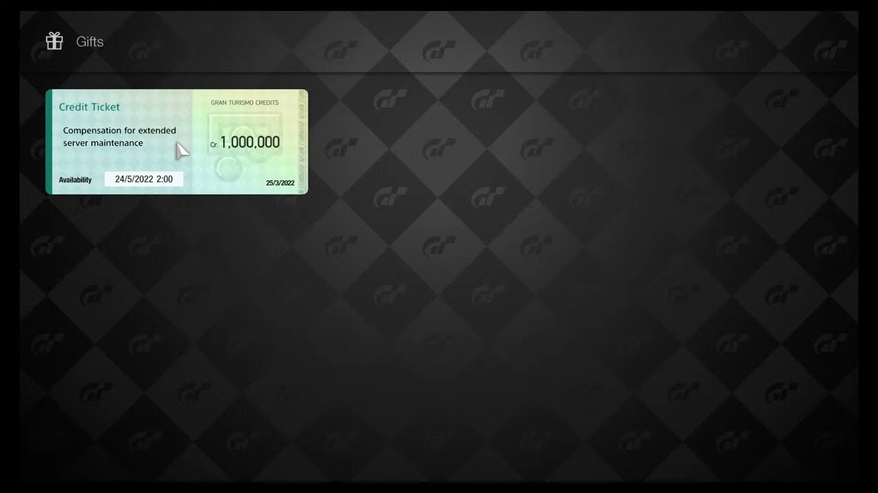 Gran Turismo 7 Credit Ticket - Compensation for extended server maintenance