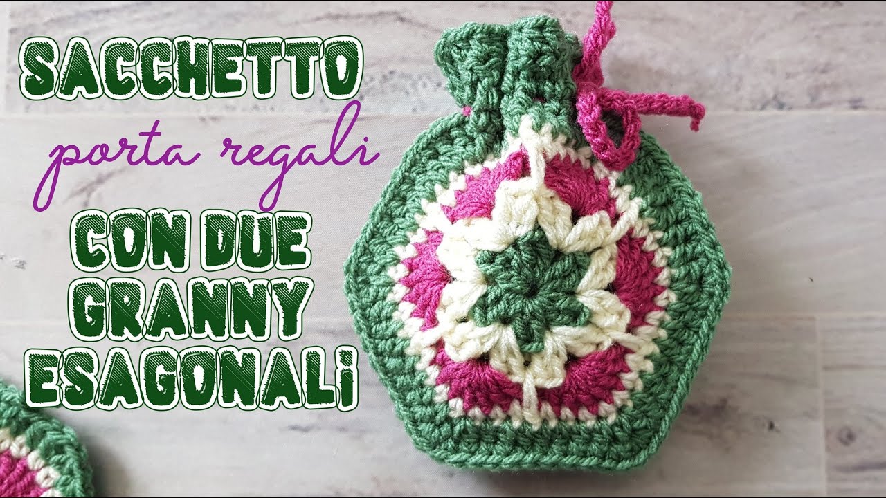 Sacchetto all'uncinetto granny per regali o bijou