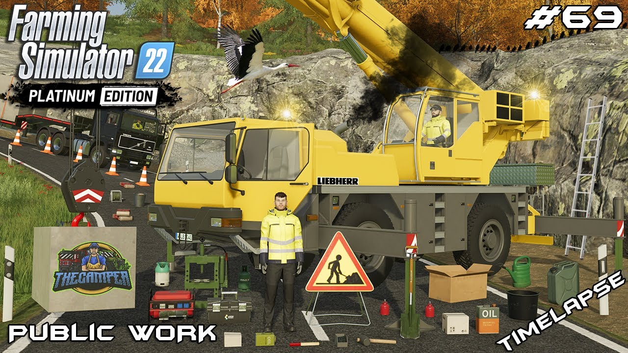 BUILDING RETAINING WALL WITH LIEBHERR 1040 LTM | Public Work | Farming Simulator 22 | Episode 69