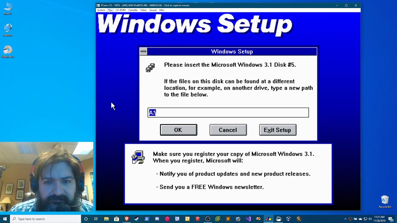 PCem 486 Part 2: Installing Windows 3.1 and Sound