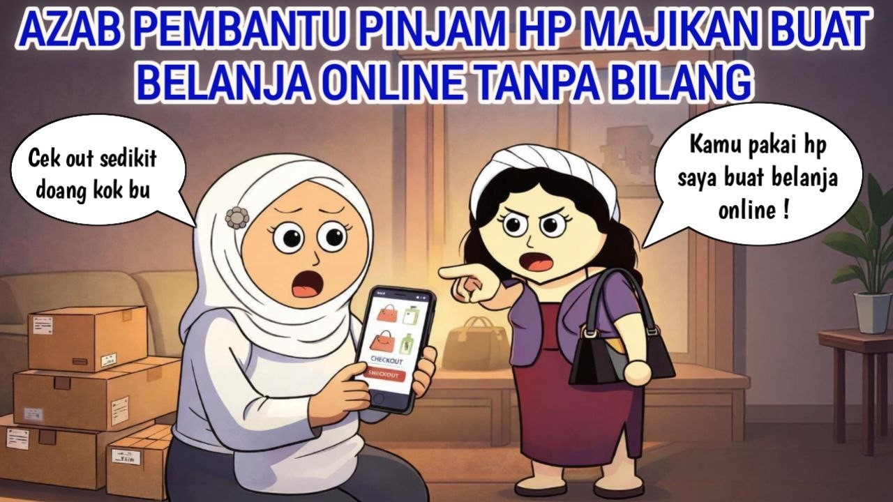 AZAB PEMBANTU PINJAM HP MAJIKAN BUAT BELANJA ONLINE TANPA BILANG | ANIMASI AZAB