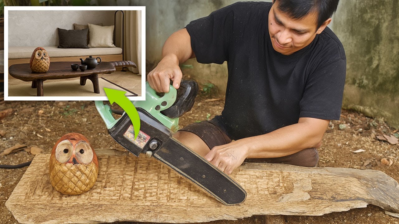 Handcrafted Wooden Tea Table from Driftwood | Rustic DIY Coffee Table Build Full Process