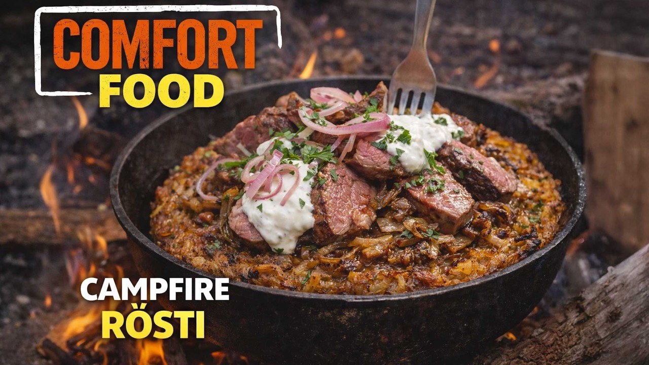 Campfire Rösti! Cooking The Best NY Strip Loin, Dreamy Chocolate Fondu | Comfort Food | | Flambe!