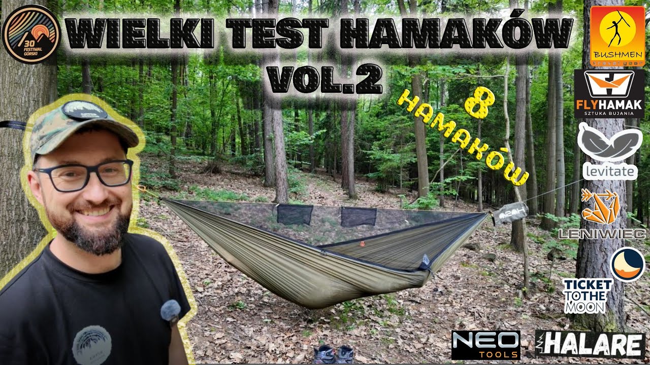 Wielki test hamaków Vol.2: Flyhamak, Bushmen, TicketToTheMoon, Halare, Levitate, Leniwiec, Neo tools