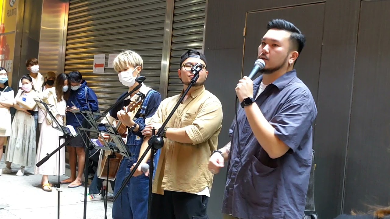 小傳奇-最後的信仰-一人之境-下一位前度 (Cover by Sing x Mark Chan) @旺角銀行中心Busking 2021.10.16