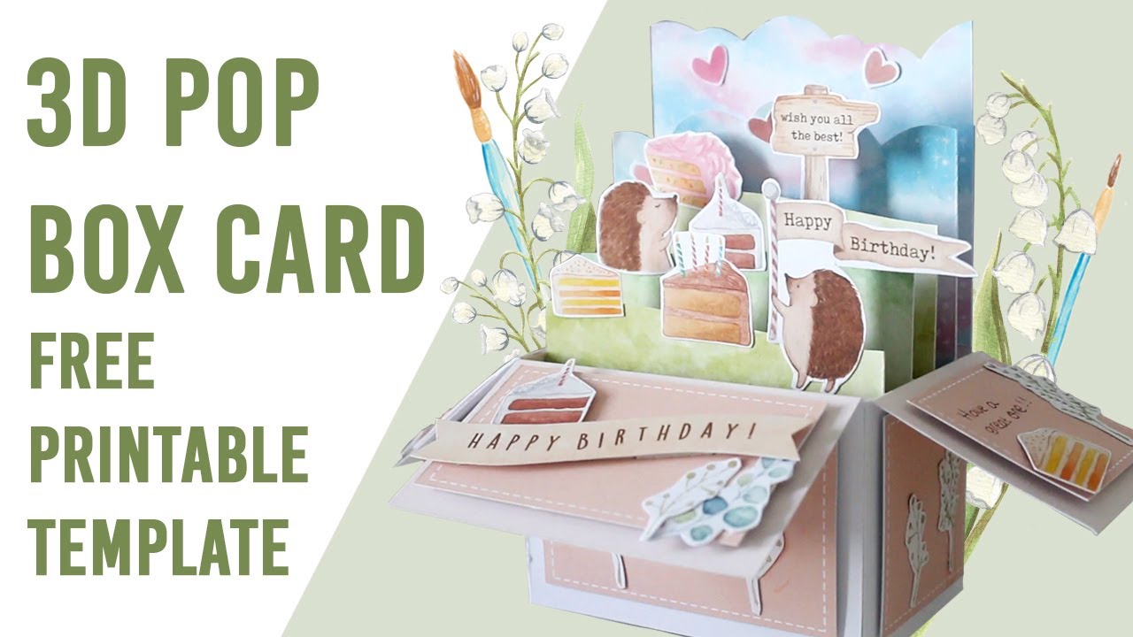 How to make a 3D Pop Up Box Card | 🌟 FREE Printable Birthday Template 🌟
