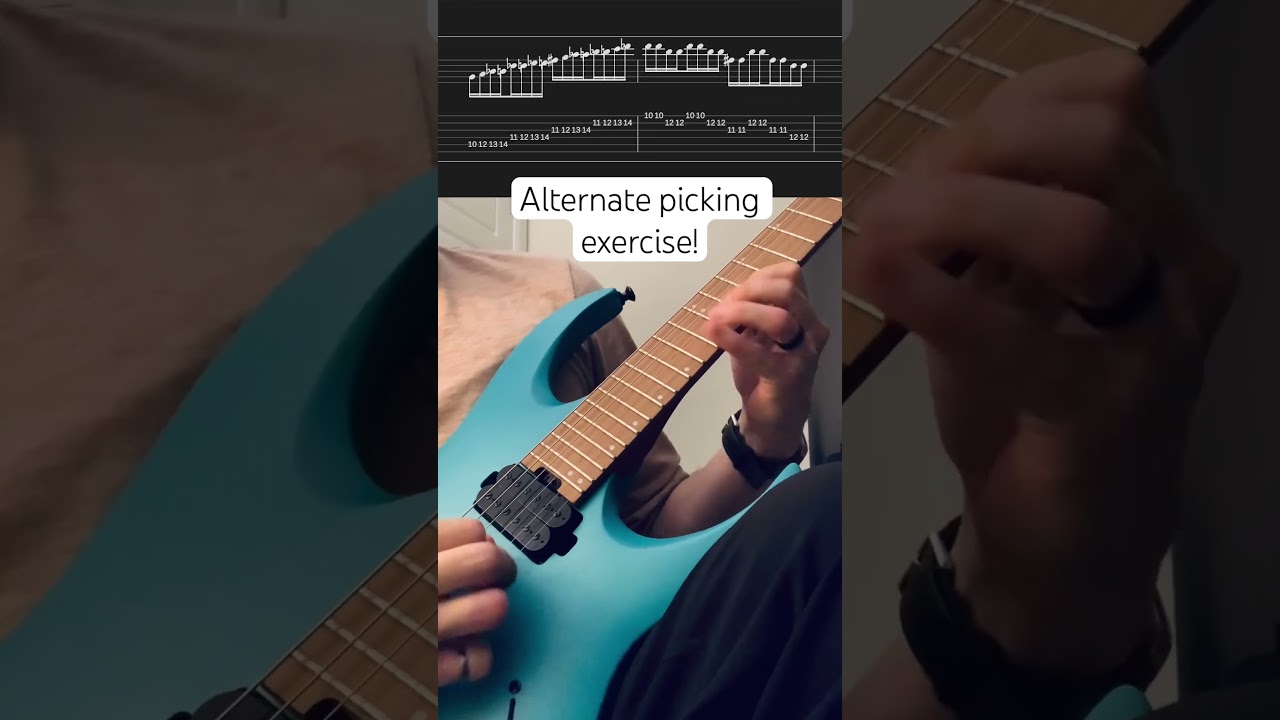 Chromatic alternate picking exercise (with tab!) #shred #guitar