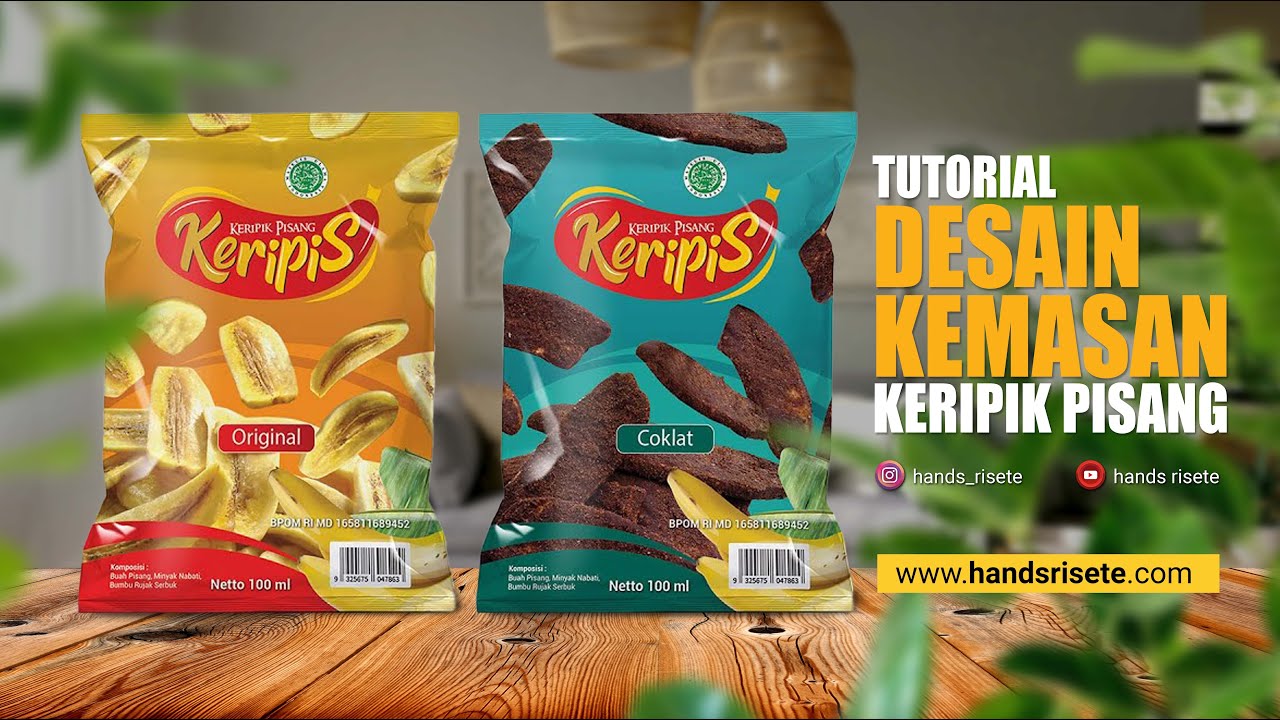 Cara Membuat Desain Kemasan Keripik Pisang Brand Keripis