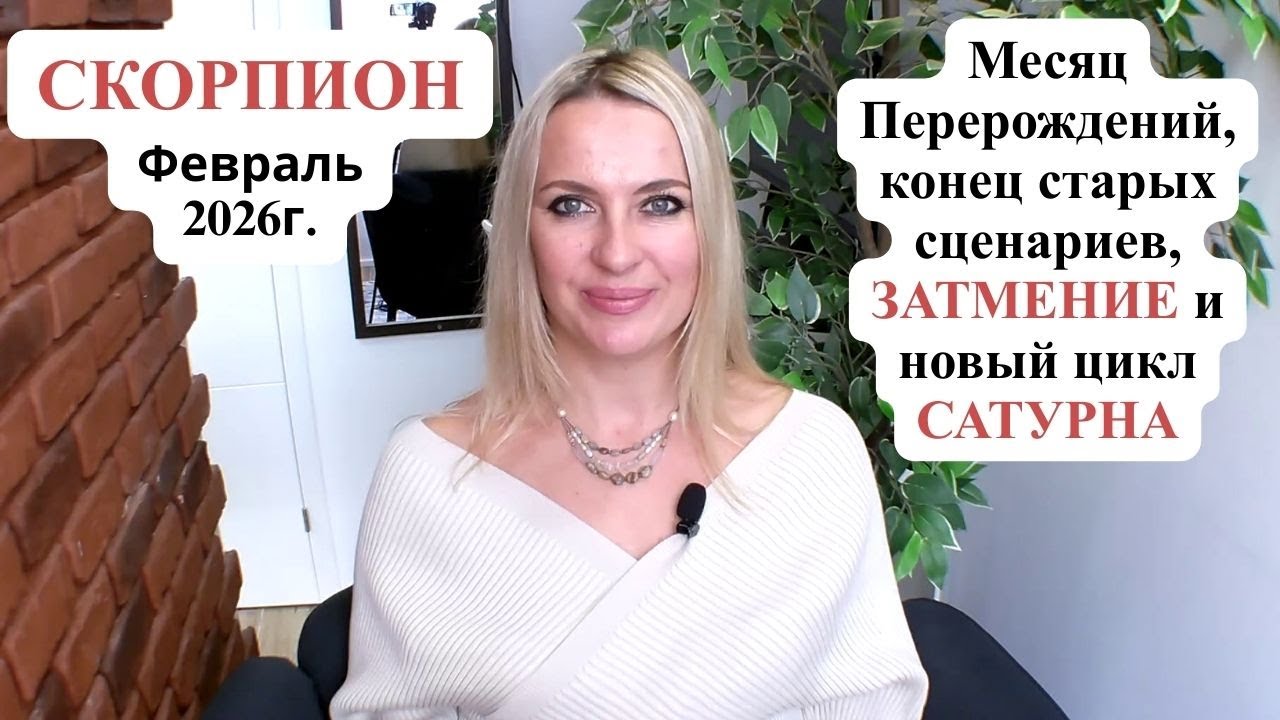 СКОРПИОН - Февраль 2026г. Месяц Перерождений, конец старых сценариев, ЗАТМЕНИЕ и новый цикл САТУРНА.