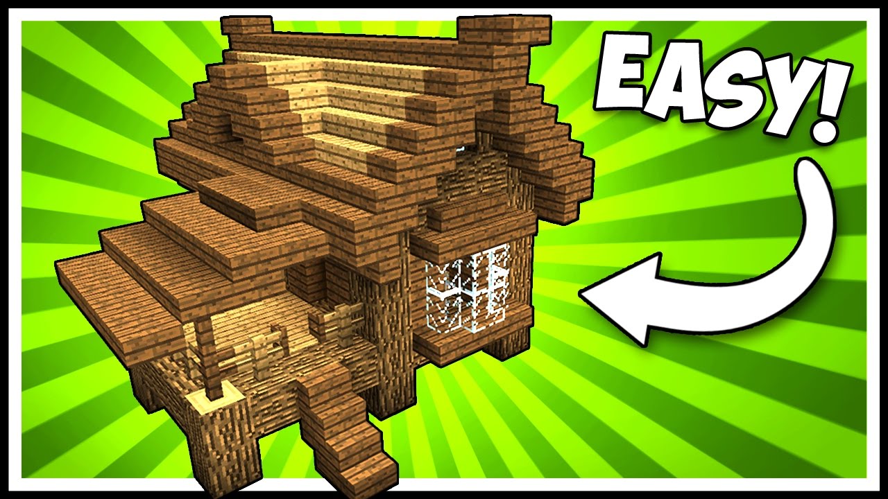 EFFICIENT WOODEN LODGE CABIN/HOUSE! - Minecraft Tutorial