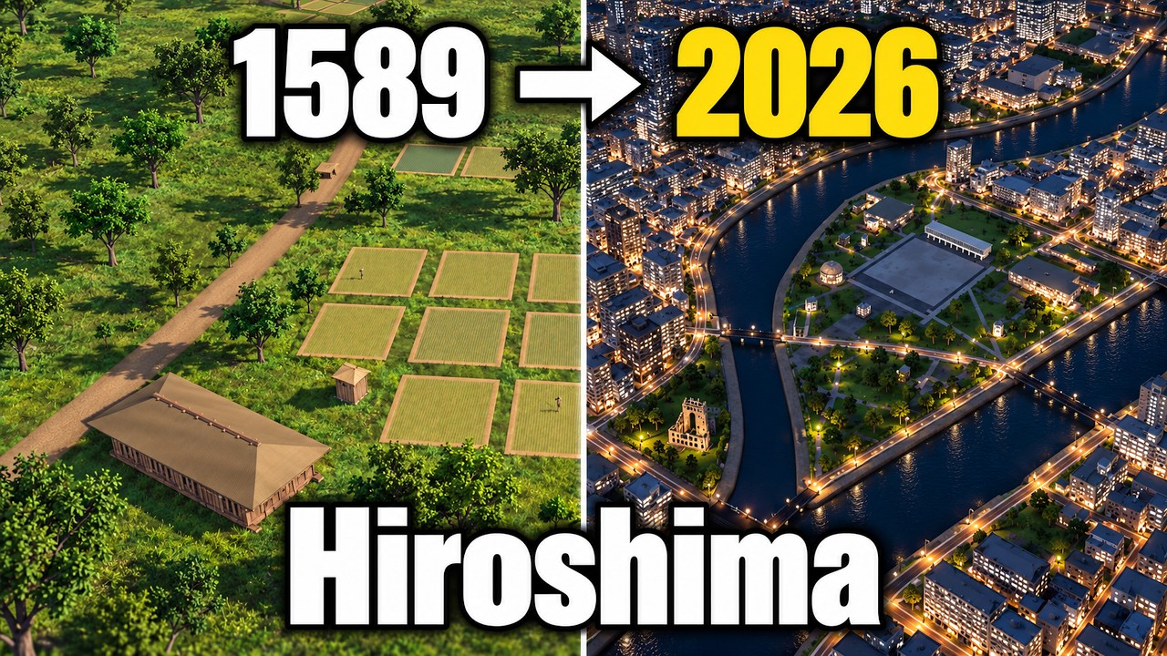 3D Timelapse &ndash; Hiroshima (1589&ndash;2026)