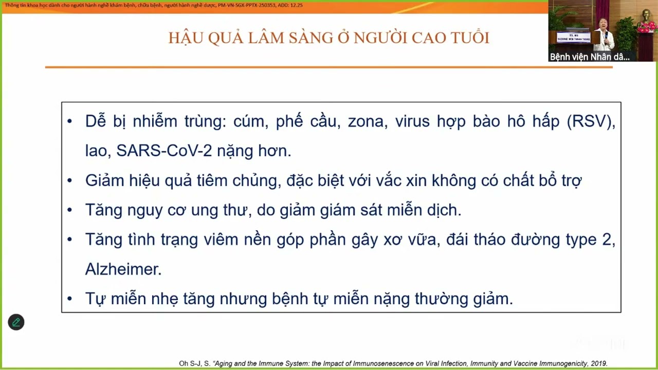 GÁNH NẶNG BỆNH VÀ VAI TRÒ CHỦNG NGỪA Ở NGƯỜI LỚN TUỔI VÀ BỆNH NHÂN SUY GIẢM MIỄN DỊCH