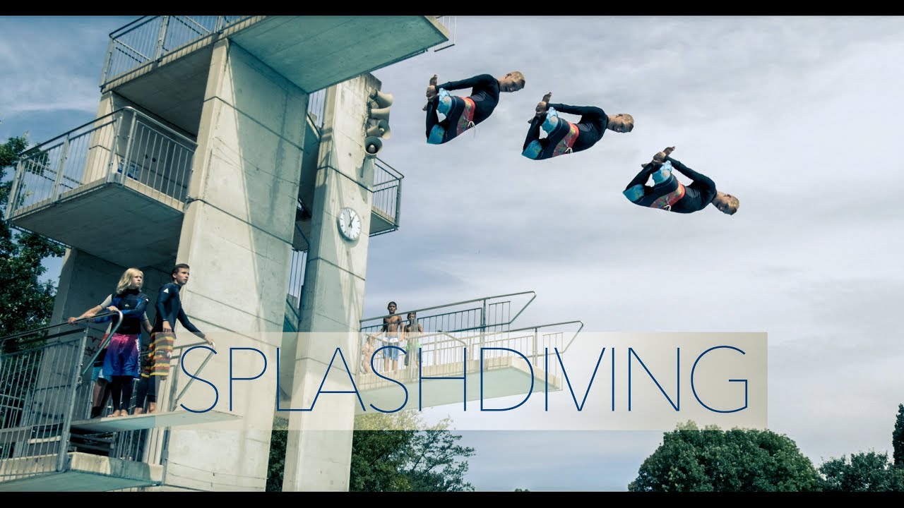 Awesome Splashdiving sport Tricks - Parkbad Linz - 4K