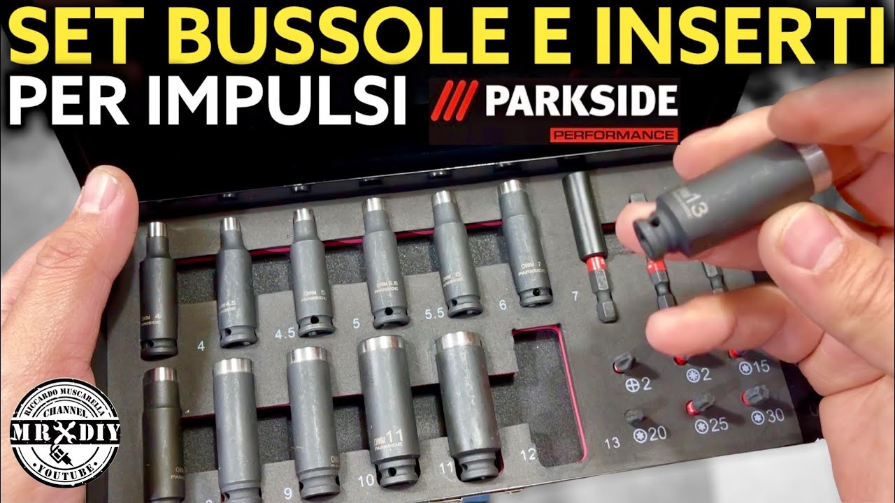 Set chiavi a bussola e punte per avvitatore a percussione Parkside lidl. PSS 21A1. Muscarella. bit