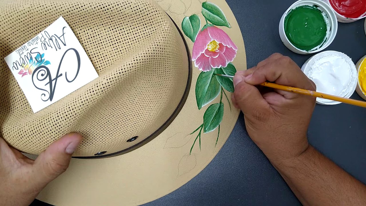 Pintando Sombrero de yute video 2.