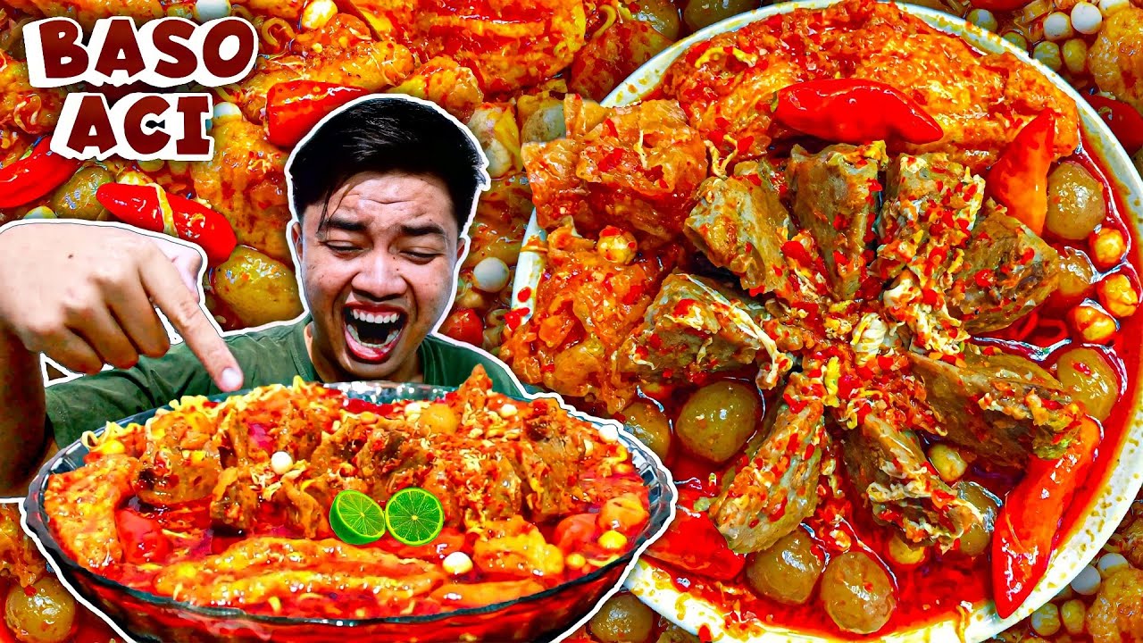 MUKBANG BASO ACI URAT JUMBO PEDAS KUAH LAVA | ASMR BASO ACI