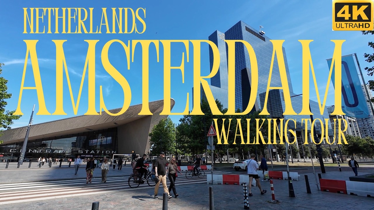 Iconic Amsterdam, Netherlands Walking Tour - 4K