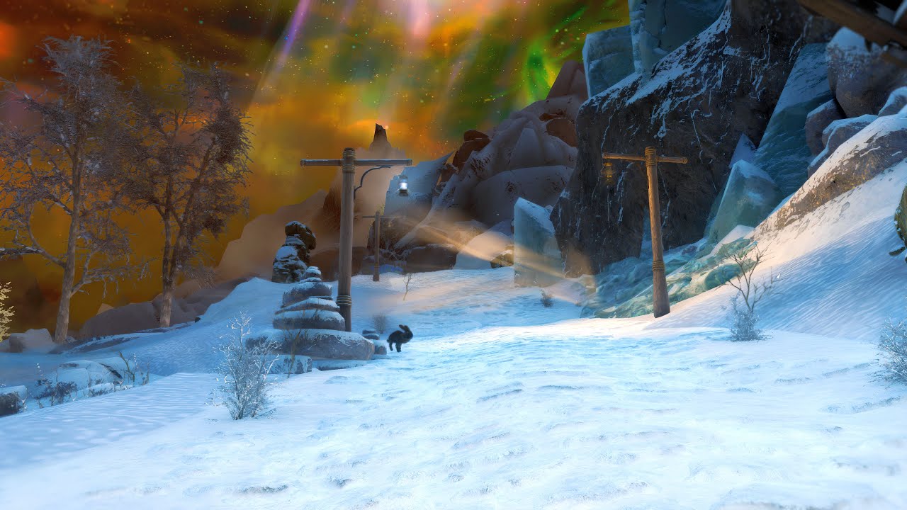 Skyrim SE Winter Roads | A Night Walk Through Winter Skyrim